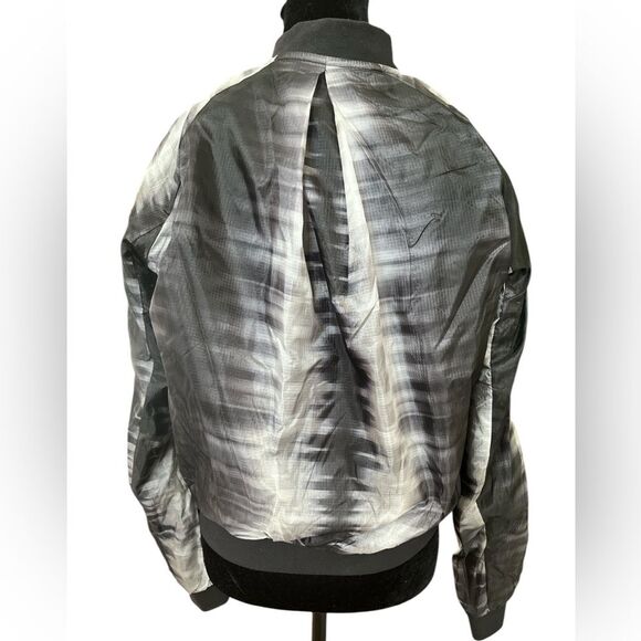 Nike Tie Dye Bomber Jacket Size Small Black and White Neutral Lightweight Coat - Picture 5 of 12